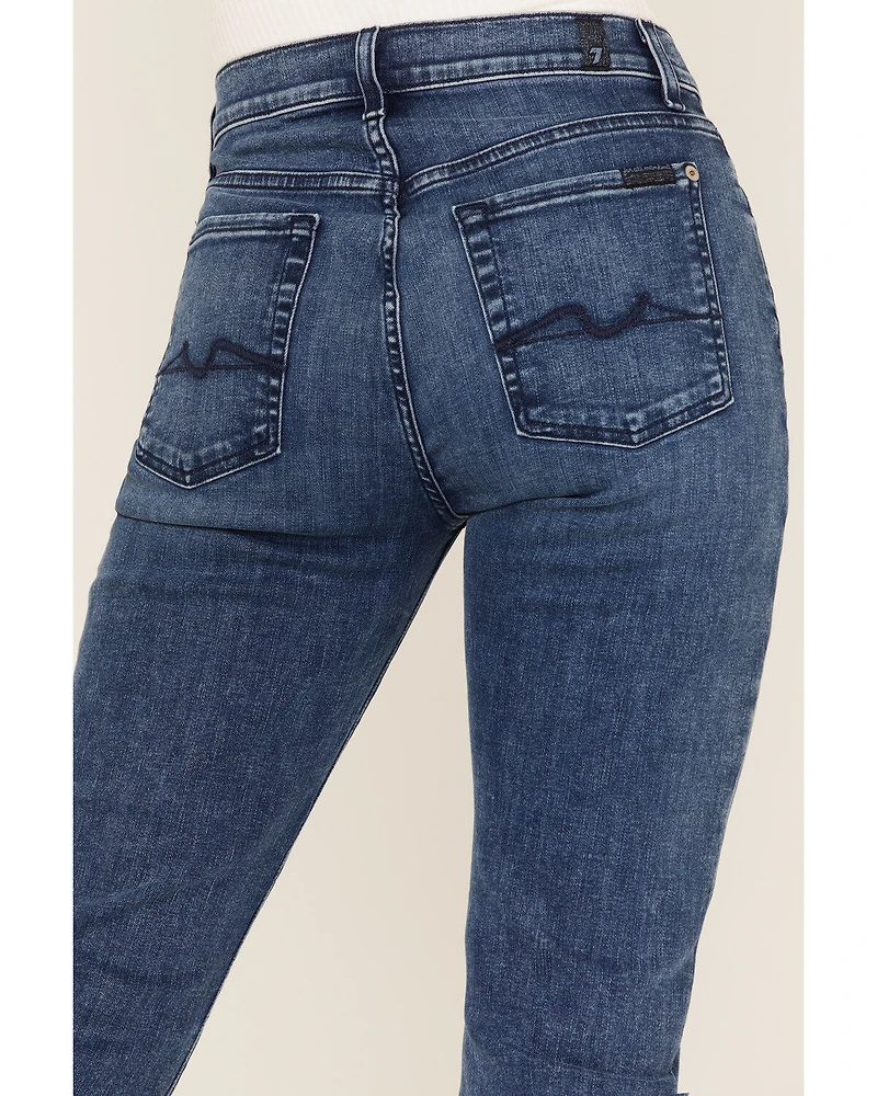 7 For All Mankind Mid Wash Josefina Formosa Cuffed Skinny Jeans