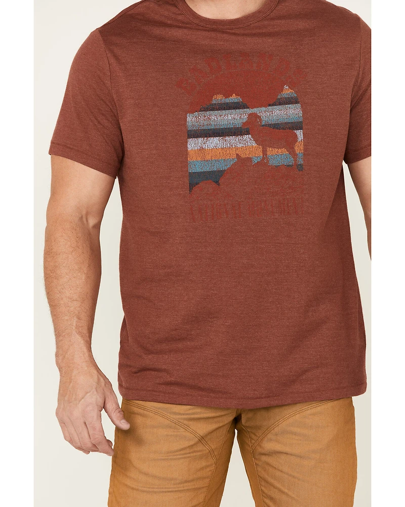 Brothers and Sons Men's Badlands National Monument Graphic Red Short Sleeve T-Shirt