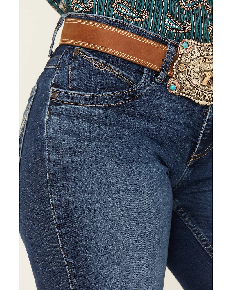 Wrangler Women's Q-Baby Dark Wash Mid Rise Bootcut Ultimate Riding Jeans