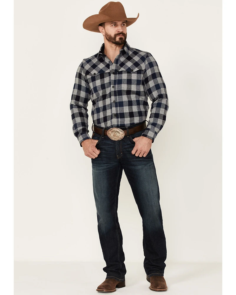 Pendleton Men's Check Plaid Button-Down Long Sleeve Western Flannel Shirt