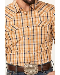 Cody James Men's Railroad Plaid Print Long Sleeve Snap Western Shirt