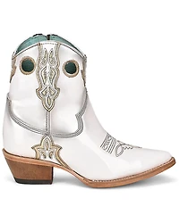 Corral Women's Patent Leather Inlay & Embroidery Western Booties - Snip Toe