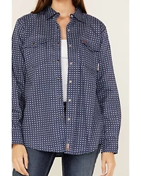 Ariat Women's FR Beverly Geo Print Long Sleeve Snap Work Shirt