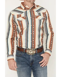 RANK 45® Men's Range Rider Striped Long Sleeve Snap Performance Western Shirt