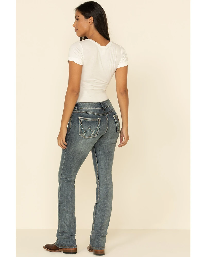 Wrangler Retro Women's Sadie Embroidered Pocket Low Rise Bootcut Jeans