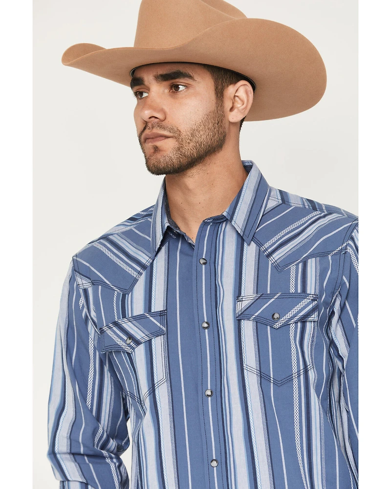 Moonshine Spirit Men's Bloom Striped Long Sleeve Snap Western Shirt