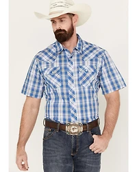 Wrangler Men's Fashion Plaid Print Short Sleeve Snap Western Shirt