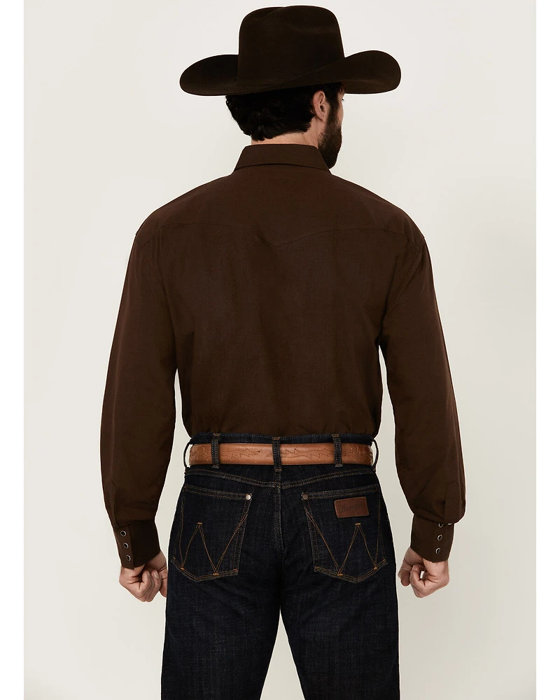 Roper Men's Amarillo Solid Long Sleeve Snap Western Shirt