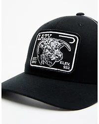Lazy J Ranch Men's Black & White Elevation Cowhead Logo Patch Mesh-Back Ball Cap