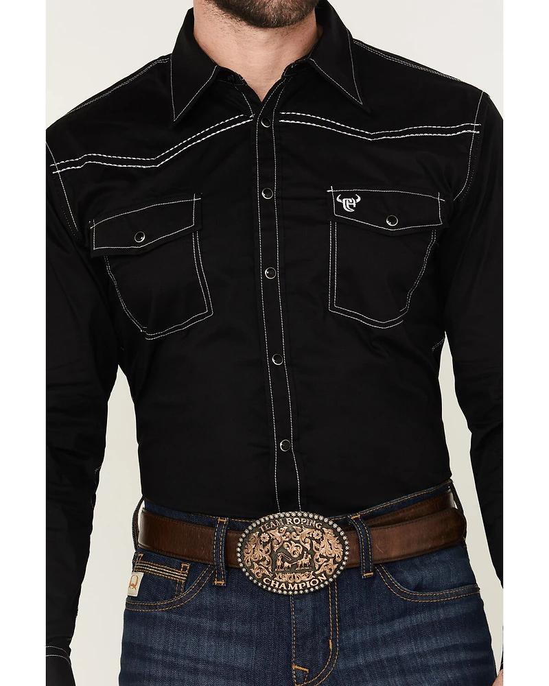 Cowboy Hardware Men's Hecho en Mexico Solid Long Sleeve Snap Western Shirt