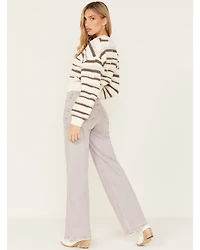 Cleo + Wolf Women's High Rise Loose Straight Jeans