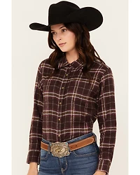 Shyanne Women's Plaid Print Long Sleeve Snap Western Shirt