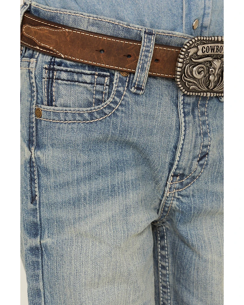 Cody James Boys' Crupper Light Wash Stretch Slim Straight Jeans