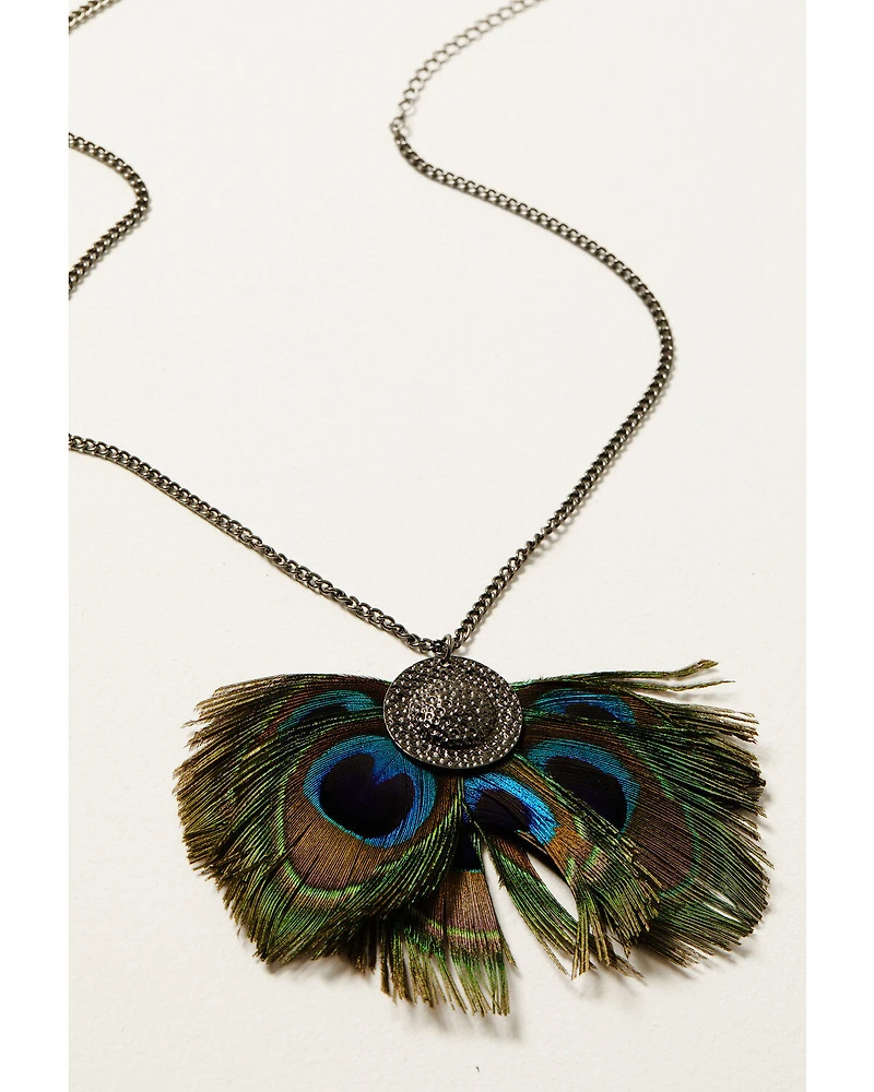 Shyanne Women's Enchanted Forest Peacock Feather Necklace