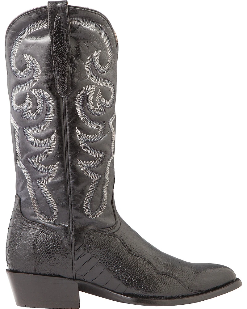 El Dorado Men's Handmade Ostrich Leg Western Boots - Round Toe