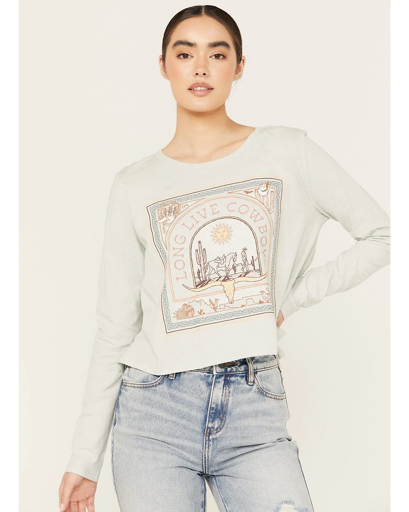 Wrangler Women's Cowboys Desert Long Sleeve Graphic Tee