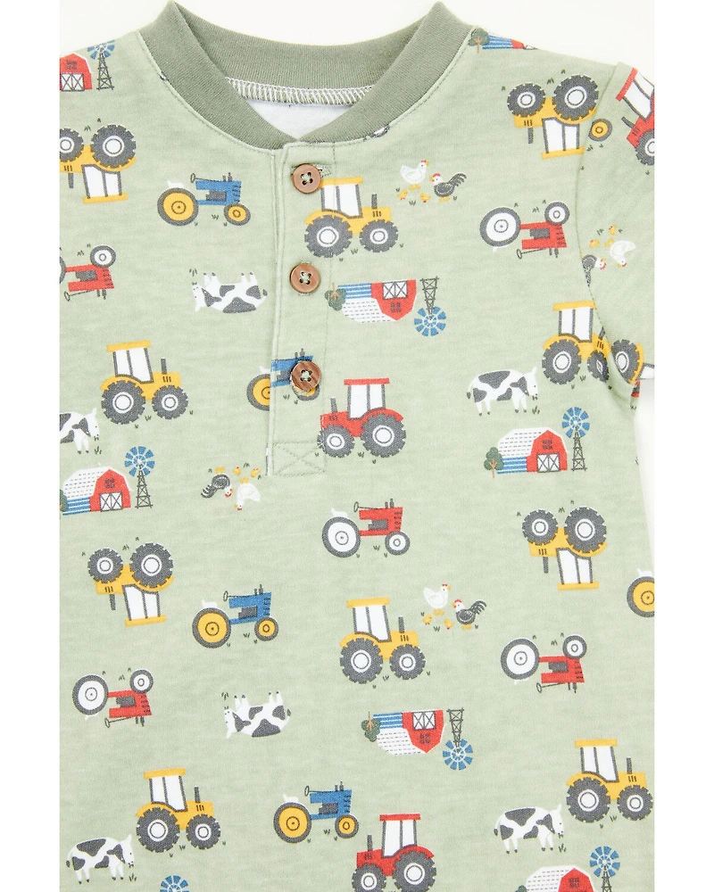 Rugged Bear Infant Boys' Farm Print Onesie