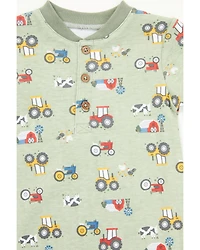 Rugged Bear Infant Boys' Farm Print Onesie