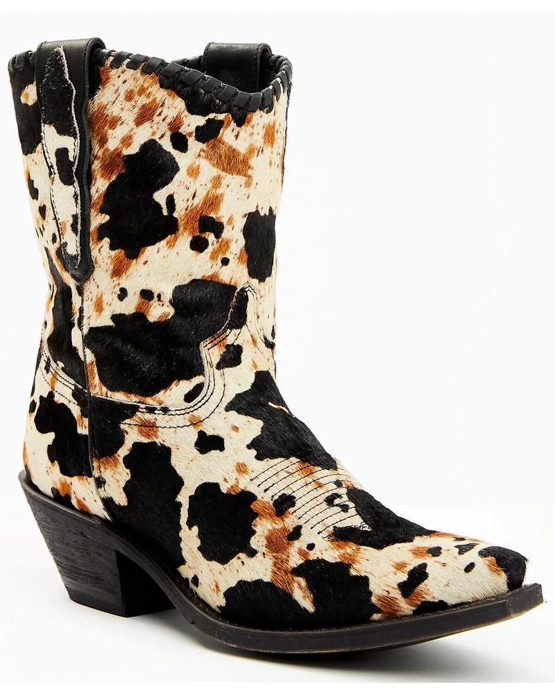 Laredo Women's Carleigh Hair On Hide Western Fashion Booties - Snip Toe