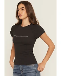 Wrangler Women's Long Live Cowboys Rhinestone Short Sleeve Tee