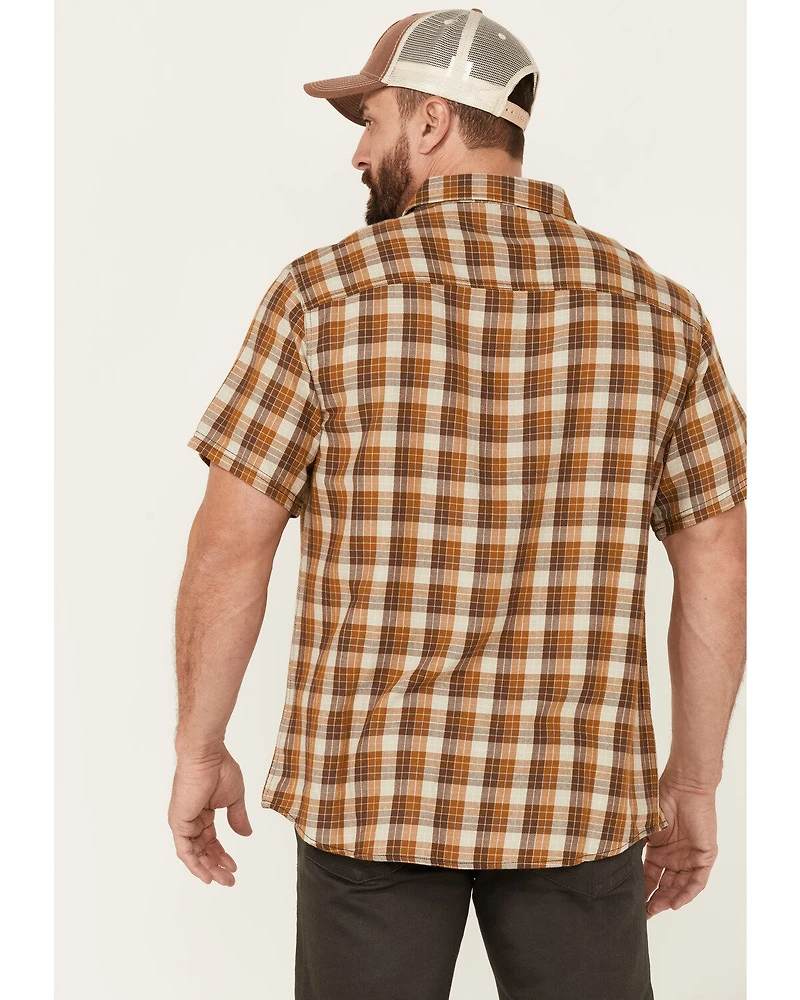 Brothers and Sons Men's Plaid Short Sleeve Button-Down Western Shirt