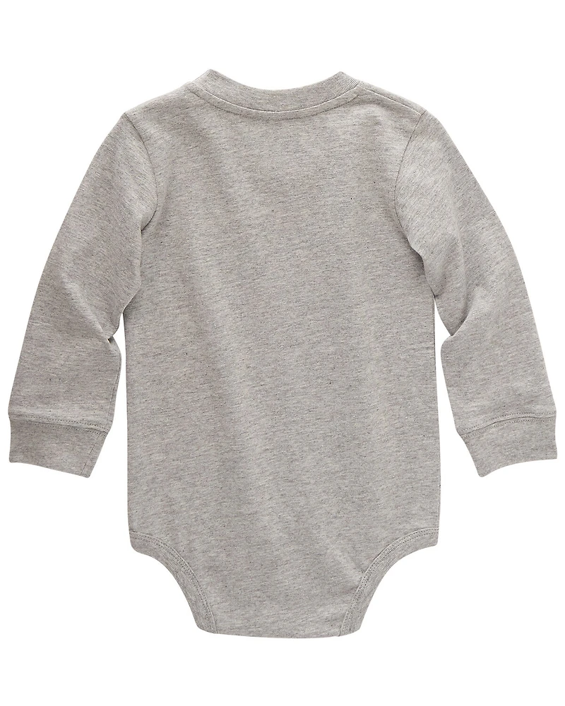 Carhartt Infant Boys' Logo Pocket Long Sleeve Onesie