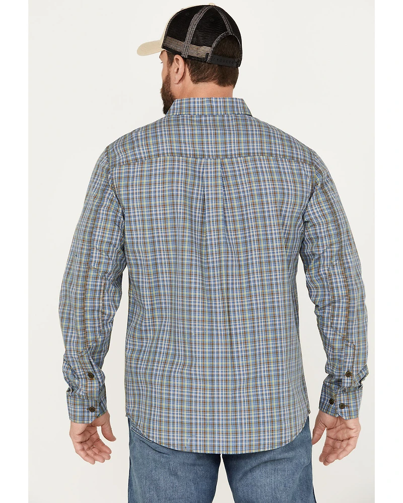 Brothers and Sons Men's Wewoka Plaid Print Long Sleeve Button-Down Western Shirt
