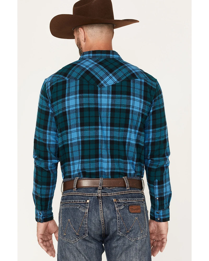 Cody James Men's McKenzie Plaid Print Pearl Snap Western Flannel Shirt