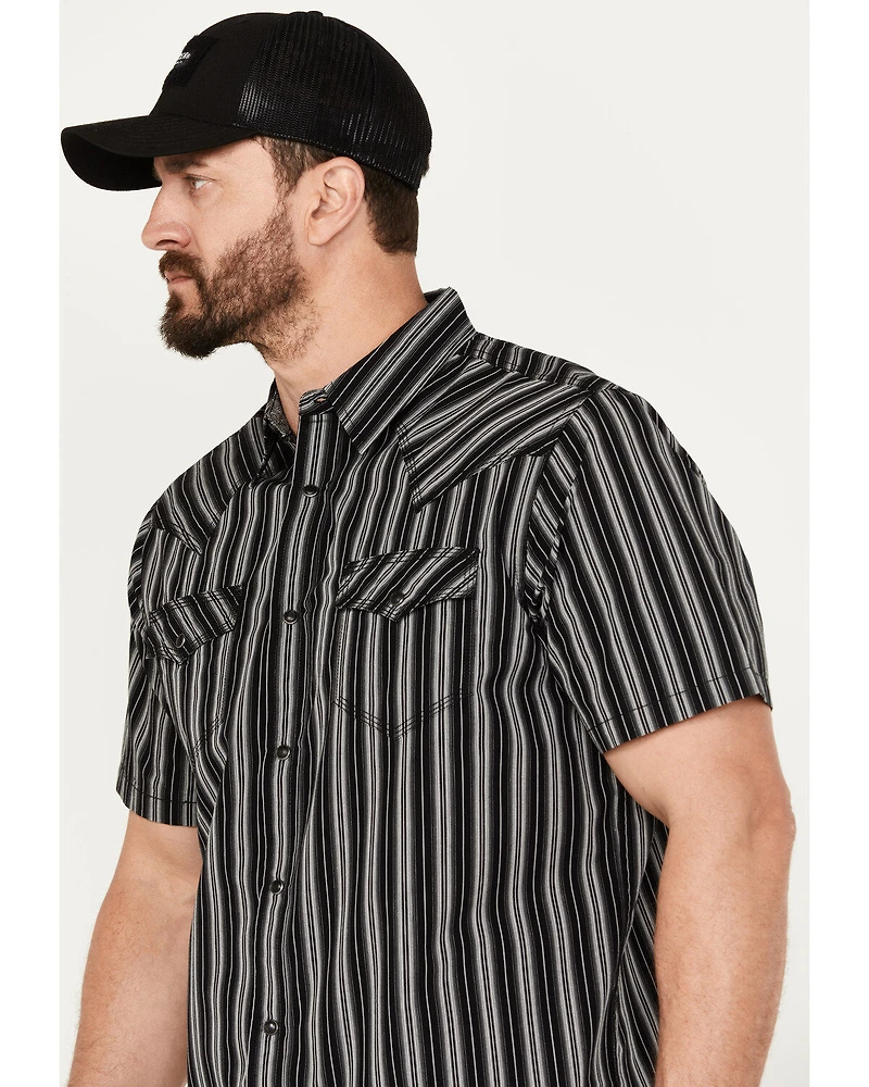 Moonshine Spirit Men's Capone Striped Short Sleeve Western Snap Shirt