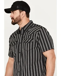 Moonshine Spirit Men's Capone Striped Short Sleeve Western Snap Shirt