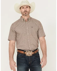 Ariat Men's Carmelo Floral Geo Print Short Sleeve Button-Down Western Shirt