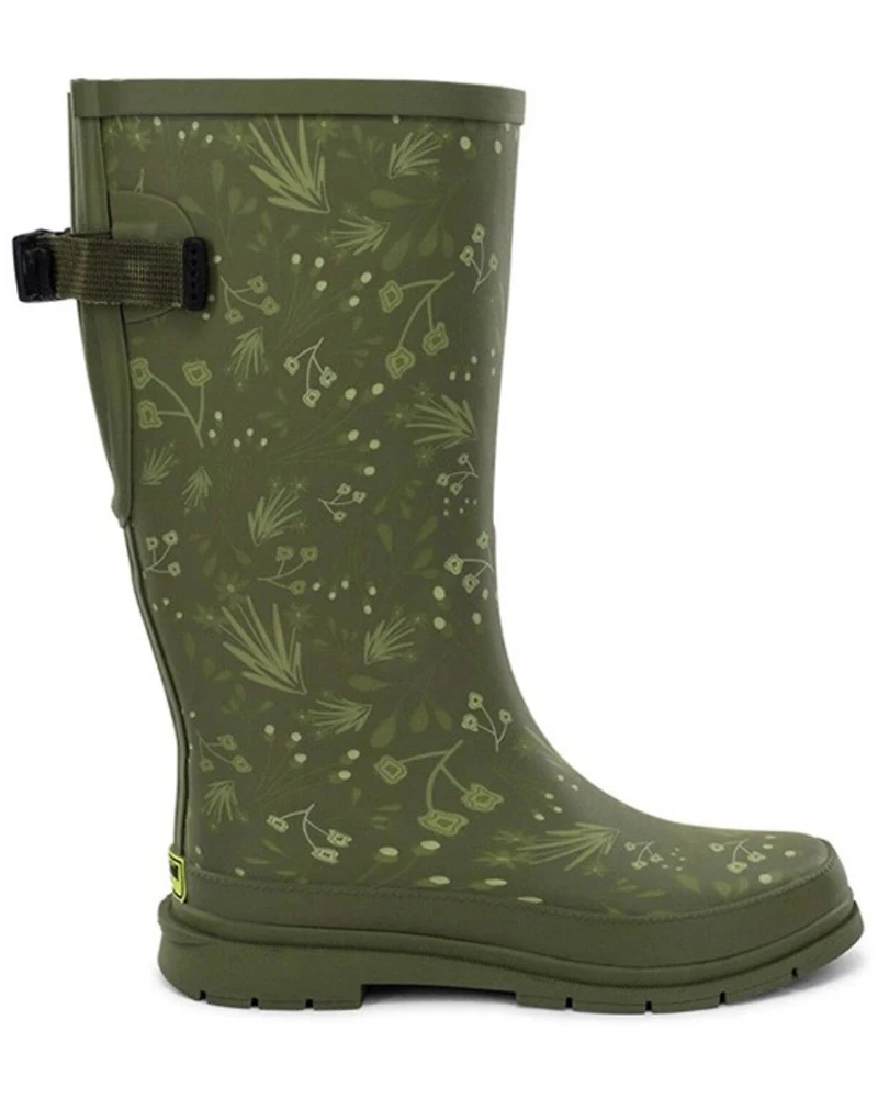 Western Chief Women's Flowered Medley Tall Rain Boots - Round Toe