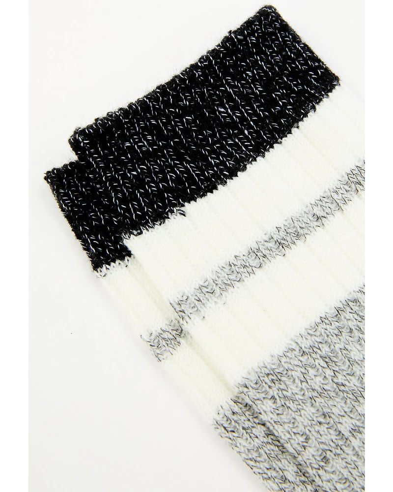 Brother's and Sons Men's Gray Rugby Stripe Crew Socks