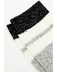 Brother's and Sons Men's Gray Rugby Stripe Crew Socks