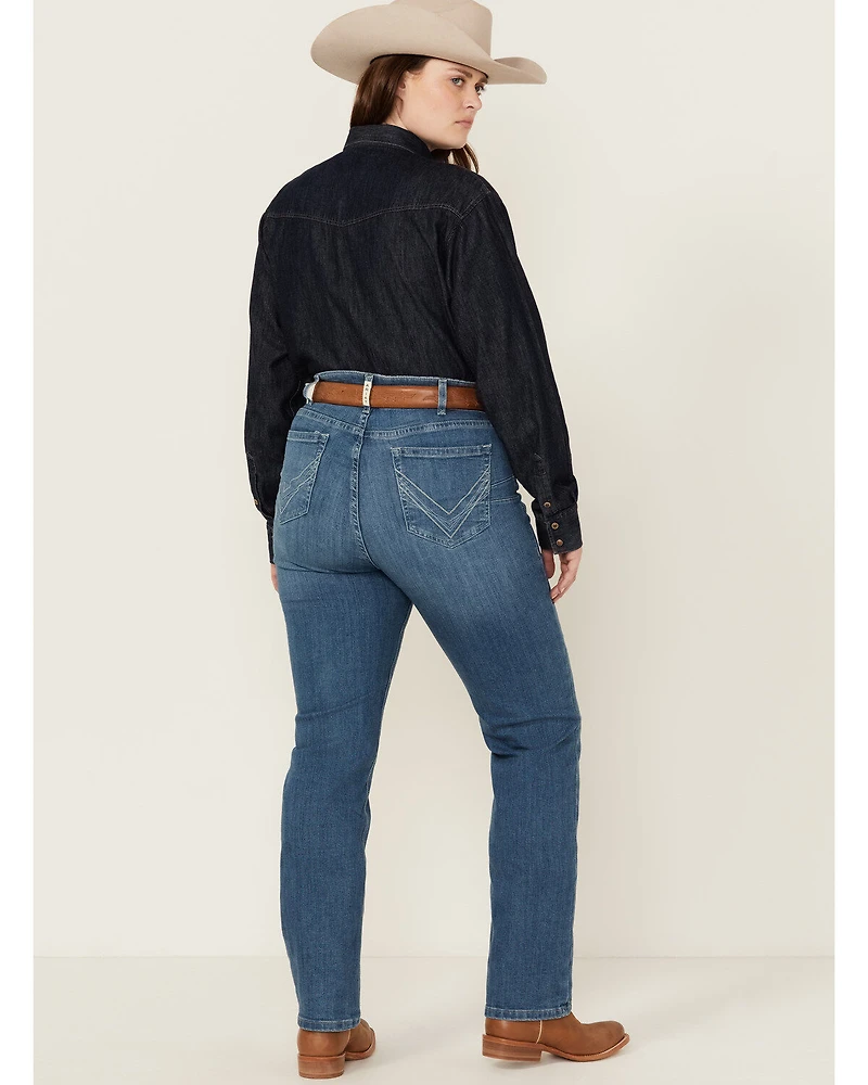 Ariat Women's Medium Wash Perfect Rise Clover Straight Jeans - Plus