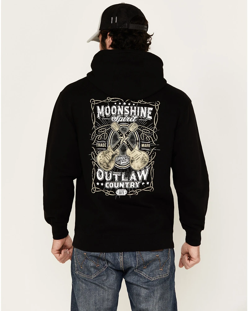 Moonshine Spirit Men's Guitar Logo Graphic Hooded Sweatshirt