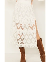 Shyanne Women's Diamond Embroidered Mesh Skirt