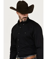 George Strait by Wrangler Men's Solid Long Sleeve Button-Down Stretch Western Shirt