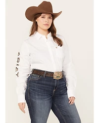 Ariat Women's Team Kirby Leopard Logo Stretch Shirt - Plus