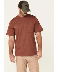 Hawx Men's Solid Red Forge Short Sleeve Work Pocket T-Shirt