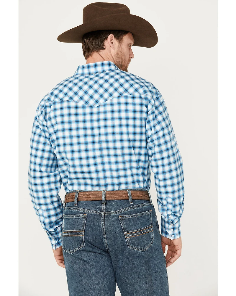 Roper Men's Amarillo Plaid Print Long Sleeve Button-Down Stretch Western Shirt