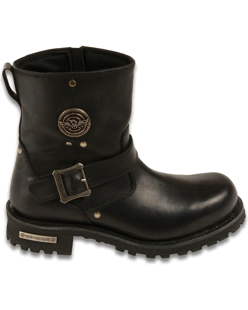 Milwaukee Leather Men's 6" Classic Engineer Boots - Round Toe Wide