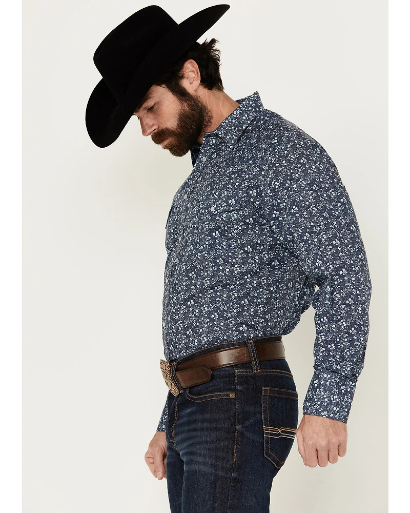 Roper Men's Floral Print Long Sleeve Pearl Snap Western Shirt