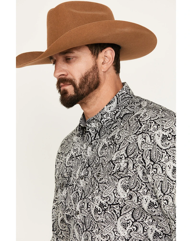 Cody James Men's Mamba Paisley Print Long Sleeve Western Snap Shirt - Big