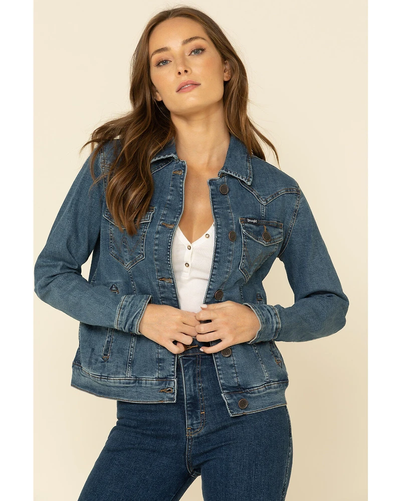 Wrangler Women's Dark Wash Classic Fit Denim Jacket