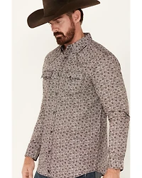 Moonshine Spirit Men's Fox Trot Floral Print Long Sleeve Snap Western Shirt