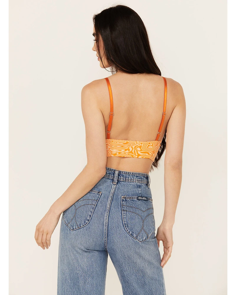 Discreture Women's Longline Printed Bralette