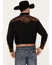Scully Men's Embroidered Gunfighter Long Sleeve Snap Western Shirt