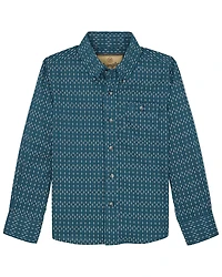 Wrangler Boys' Geo Print Long Sleeve Button-Down Western Shirt