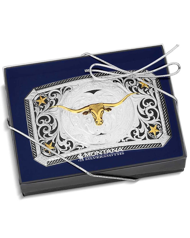 Montana Silversmiths Men's Longhorn Cattle Drive Belt Buckle